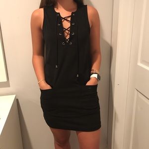 Black velvet dress